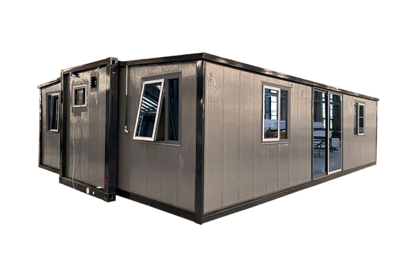 40 stôp vysoko luxusný prispôsobený 30 stôp roztiahnuteľný kontajner s kovovým vonkajším klinovým plechom